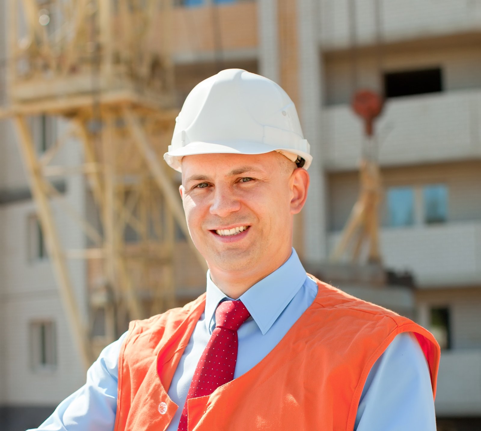 builder  works on the building site